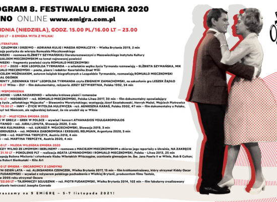 “Powroty Poezji nad Wilię” w ramach 8. Festiwalu EMiGRA  Wilno 2020