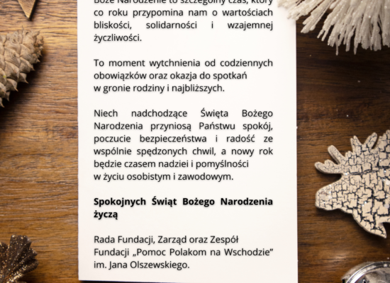 Życzenia z okazji Świąt Bożego Narodzenia