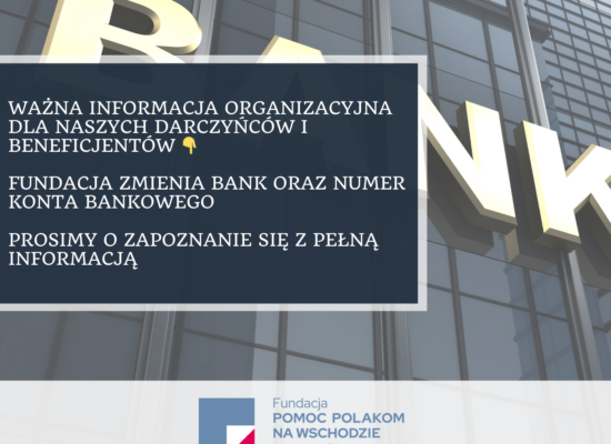 Ważne. Nowy numer konta Fundacji – przenosimy się do Banku Ochrony Środowiska