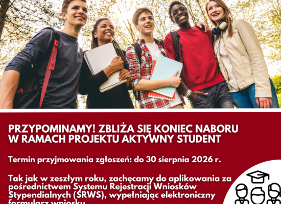 TRWA NABÓR WNIOSKÓW STYPENDIALNYCH na rok kalendarzowy 2026