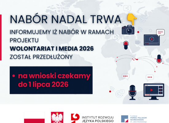 Nabór w ramach projektu „Wolontariat i Media” został przedłużony!