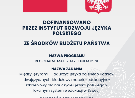 Realizujemy przedsięwzięcie „Między językami – jak uczyć języka polskiego uczniów dwujęzycznych”